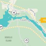 This Alaska Department of Transportation and Public Facilities map shows the study area for a proposed second crossing between Juneau and Douglas Island. (Courtesy Image / DOT&PF)