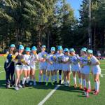 TMHS seniors Jade Blackwell, Abigail Booton, Molly Brocious, Maryellen Bryson, Kiah Dihle, Ruchi Haight, Jamie Heidersdorf, Grace Hudson, Naomi Olver, Julia Robinson, and Rayna Ghering pose for a photo during JDHS senior night on May 19, 2022. (Courtesy photo / CIndy Erikson)