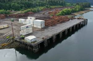 An old timber dock near the village of Klawock on Prince of Wales Island will soon be renovated to be able to receive cruise ship passengers as soon as next year after several Alaska Native corporations announced a joint-venture to develop the project. (Courtesy Photo / Na-Dena` LLC)