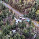 Coast Guard aircrews medevaced two people from Dry Bay Airstrip, approximately 30 miles Southeast of Yakutat, Alaska, after their plane crashed, May 25, 2022. (Courtesy photo / Coast Guard District 17)