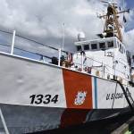 The U.S.C.G. Liberty was docked in Auke Bay on Thursday, May 26, 2022, but its schedule to leave for its new home port of Valdez on Friday. The ship was open to the public Thursday for tours. (Peter Segall / Juneau Empire)