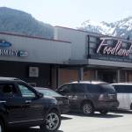 A pharmacy sign outside the Foodland IGA will soon disappear as the pharmacy inside is closing as of Wednesday, June 1, due to the inability to hire a new pharmacist. (Mark Sabbatini / Juneau Empire)