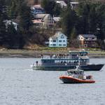 A Coast Guard 45-foot Response Boat- Medium from Sector Juneau rescued a pair of kayakers in distress near Spuhn Island on May 28, 2022. (Michael S. Lockett / Juneau Empire File)