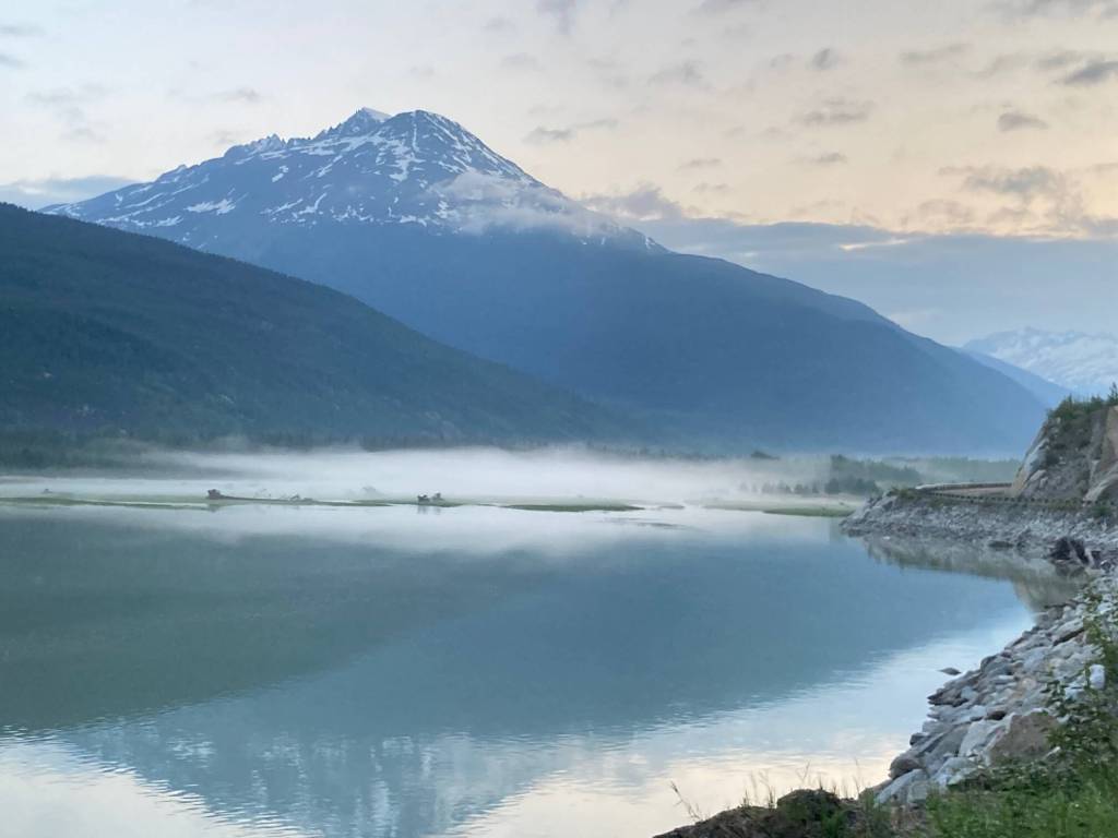This photo shows morning mist in the air above Lutak Inlet, Skagway. (Courtesy Photo / Deborah Rudis)