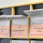 Forms to run for state office are available at the Alaska Division of Elections offices in Juneau on Wednesday, June 1, 2022, the deadline for potential candidates to file. The states new voting system has led to a large number of Alaskans running for office this year. (Peter Segall / Juneau Empire)