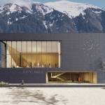 An artist depiction of a new city hall building at 450 Whittier St. in Juneau, which would cost an estimated $41 million with an underground parking garage, according to a presentation to Juneau Assembly members Monday. (Courtesy Image / North Wind Architects)