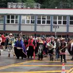 Alaska Natives pass Juneaus City Hall during the Celebration parade on Saturday. (Mark Sabbatini / Juneau Empire)