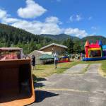 Mining equipment. childrens distractions and more were part of Juneau Gold Rush Days in Savikko Park on June 18, 2022. (Michael S. Lockett / Juneau Empire)