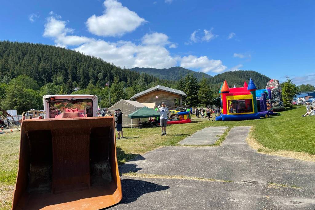 Mining equipment. childrens distractions and more were part of Juneau Gold Rush Days in Savikko Park on June 18, 2022. (Michael S. Lockett / Juneau Empire)