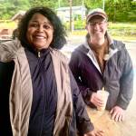 Black Awareness Association president Sherry Patterson, left and Sen. Jesse Kiehl D-Juneau spoke at the Juneteenth celebration and fundraiser near Twin Lakes on June 19, 2022. (Christina Michelle / Courtesy Photo)