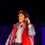 Dear Evan Handsome, a local drag performer, launches in his set at Glitz, a major annual drag event celebrated every Pride Month, at Centennial Hall on June 18, 2022. (Michael S. Lockett / Juneau Empire)