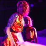 Dancers for Aquarius Valentine look on during their set at Glitz, a major annual drag event celebrated every Pride Month, at Centennial Hall on June 18, 2022. (Michael S. Lockett / Juneau Empire)