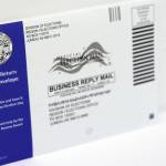 This photo shows a return envelope from the recent special primary election for Alaskas lone seat in the U.S. House of Representatives. On Friday, a judge sided with the state elections office on a decision to omit fifth-place finisher Tara Sweeney from ballots in the special general election. Al Gross, who finished third in the special primary, dropped out of the race, creating confusing circumstances ahead of Alaskas first ranked choice vote. (Ben Hohenstatt / Juneau Empire)