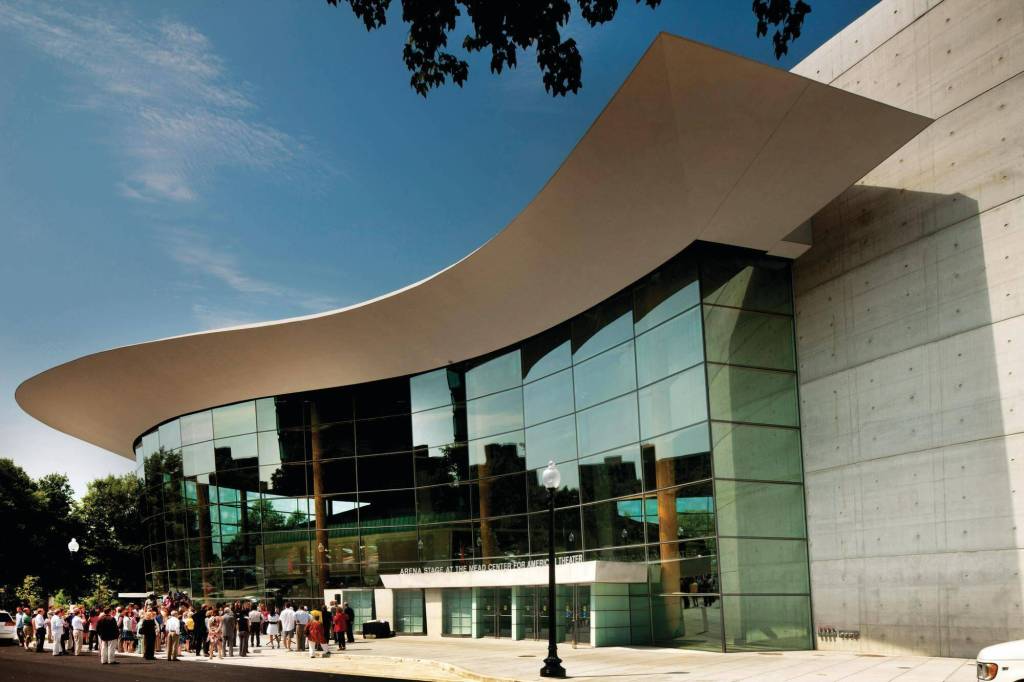 A $135 million renovation of Arena Stages completed in 2010 expanded the 80,000-square-foot space to 200,000 square feet, with two existing theaters and a new third theater encased under a 45-foot-high glass skin. (Courtesy Photo / Bing Thom Architects)