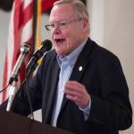 In this May 31, 2018 photo Sen. Dennis Egan, D-Juneau, speaks to the Greater Juneau Chamber of Commerce during its weekly luncheon at the Moose Lodge. (Michael Penn/ Juneau Empire File)