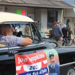 Award-winning USA Paralympic Skier Joe Tompkins leads the start of the parade as the 2022 Grand Marshal. (Clarise Larson / Juneau Empire)