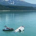 A Coast Guard aircrew and a Good Samaritan vessel rescued four mariners after their boat capsized in Glacier Bay National Park, Alaska, July 1, 2022. (Courtesy photo / USCG)