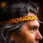Mike Jones is the President of the Organized Village of Kasaan. Seen here wearing a woven cedar headband, Jones is a strong proponent of cultural wood heritage and the importance of carving and weaving to community wellbeing and prosperity. The artist economy in Southeast Alaska is vibrant, strong, globally and acclaimed. (Courtesy Photo / Bethany Goodrich)