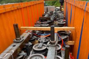 Components for Eaglecrests recently purchased gondola system sit packed up as theyre prepared for the voyage to Alaska from Austria. (Courtesy photo / Dave Scanlan)