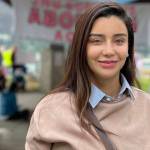 Alaska State Senate Candidate Shoshana Gungurstein showing her support of privacy and rights at Saturdays rally in Marine Park. (Jonson Kuhn / Juneau Empire)