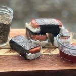 This photo shows Spam Musubi with Southeast Alaskan Furikake and Highbush Cranberry dipping sauce. (Vivian Faith Prescott / For the Capital City Weekly)