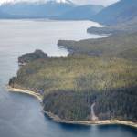 A picture showing the Juneau road system ending at Cascade Point in Berners Bay in May 2006. The area from Echo Cove to Cascade Point is owned by Gold Belt Inc.,an Alaska Native corporation, (Michael Penn / Juneau Empire File)