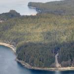 A picture showing the Juneau road system ending at Cascade Point in Berners Bay in May 2006. The area from Echo Cove to Cascade Point is owned by Gold Belt Inc.,an Alaska Native corporation,  (Michael Penn / Juneau Empire File)