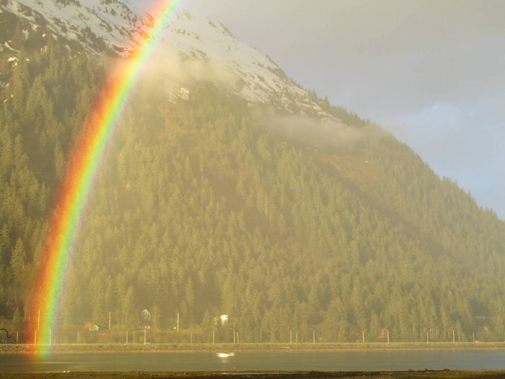 This mid-July photo shows a rainbow over the Gastineau Channel. (Courtesy Photo / Dave Hill)