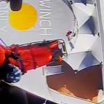 An MH-60 Jayhawk crew chief from Coast Guard Air Station Sitka hoists a casualty from the Norwegian Princess while underway in the Chatham Strait on July 18, 2020. (Screenshot)