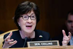 Sen. Susan Collins, R-Maine, speaks during hearing on the fiscal year 2023 budget for the FBI in Washington, May 25, 2022. A bipartisan group of senators, including Collins, released proposed changes July 20, to the Electoral Count Act, the post-Civil War-era law for certifying presidential elections that came under intense scrutiny after the Jan. 6 attack on the Capitol and Donald Trumps effort to overturn the 2020 election. (Ting Shen / Pool Photo)