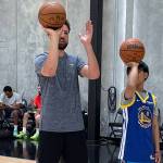 Klay Thompson gives pointers to Joseph Tagaban during their day spent together in San Clemente, California. (Courtesy photo / Tagaban family)
