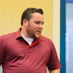 Seth Cayce, currently the supervisor of the Dimond Park Aquatic Center and a candidate for the position of Aquatics Manager for the City and Borough of Juneau, speaks during a meeting for the public to meet candidates on July 23, 2022. (Michael S. Lockett / Juneau Empire)