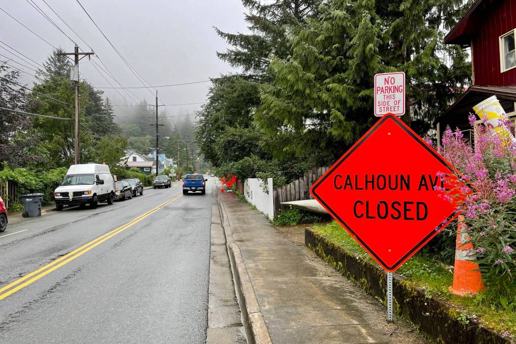 Calhoun Avenue from Cope Park to the governors mansion is being replaced, along with associated infrastructure, requiring detours for residents. (Michael S. Lockett / Juneau Empire)