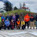 Eldred Rock Lighthouse Preservation Association volunteers from Juneau, Haines, and Skagway pose while out for a work party. (Courtesy Photo / Sue York)