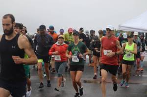 The 2022 Juneau Marathon at Savikko Park on Saturday saw higher attendance this year than last despite early morning rain. (Jonson Kuhn / Juneau Empire)