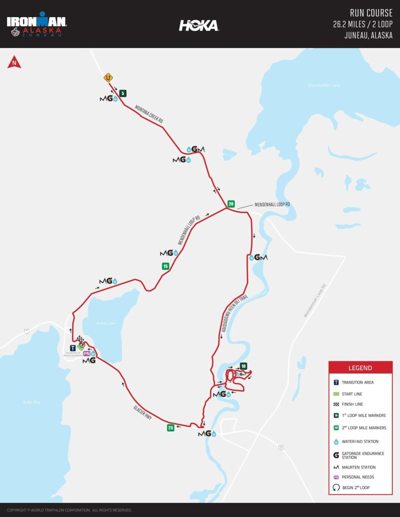 Once athletes jump off their bikes at the University of Alaska Southeast, they will proceed to run the 26.2-mile run course which loops and finishes at the same point as the start. (Courtesy / Travel Juneau)