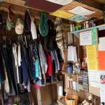 The bus stop in the center of Tenakee Springs is a drop-off and pickup exchange for clothes, books, kitchen items, building materials and other items, along with one of the many places community notices are posted. Tenakee doesnt have a waste disposal facility so, with the number of commercial businesses dwindling to near none, making use and reuse of any items is common. (Mark Sabbatini / Juneau Empire)