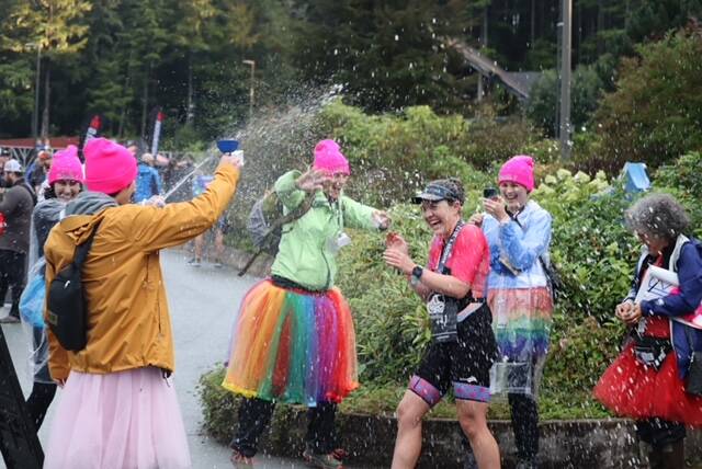Emily Northrop from Asheville with family and friends from Kindergarten. (Jonson Kuhn / Juneau Empire)