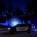 Police stand outside an entrance to former President Donald Trumps Mar-a-Lago estate, Monday, Aug. 8, 2022, in Palm Beach, Fla. Trump said in a lengthy statement that the FBI was conducting a search of his Mar-a-Lago estate and asserted that agents had broken open a safe. (AP Photo / Wilfredo Lee)