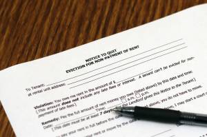 This photo shows a notice to quit form, which is a first step in the long process of evictions that the Alaska Court System hopes to make easier with a grant-supported Eviction Diversion Initiative. (Ben Hohenstatt / Juneau Empire)