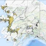 A map shows land tracts where Alaska Native Vietnam veterans can apply for parcels under an allocation program finalized this month by the U.S. Bureau of Land Management. The most common land parcels potentially available are shaded in light yellow. Areas shaded in light green, including the ones nearest Juneau, represent potentially available state selected land. Applications processing and selection by the bureau is scheduled to start Sept. 14. (U.S. Bureau of Land Management)