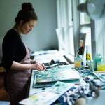 Michaela Goade, an award-winning illustrator who recently released the book Berry Song, works in her studio. (Courtesy Photo / Bethany Goodrich)