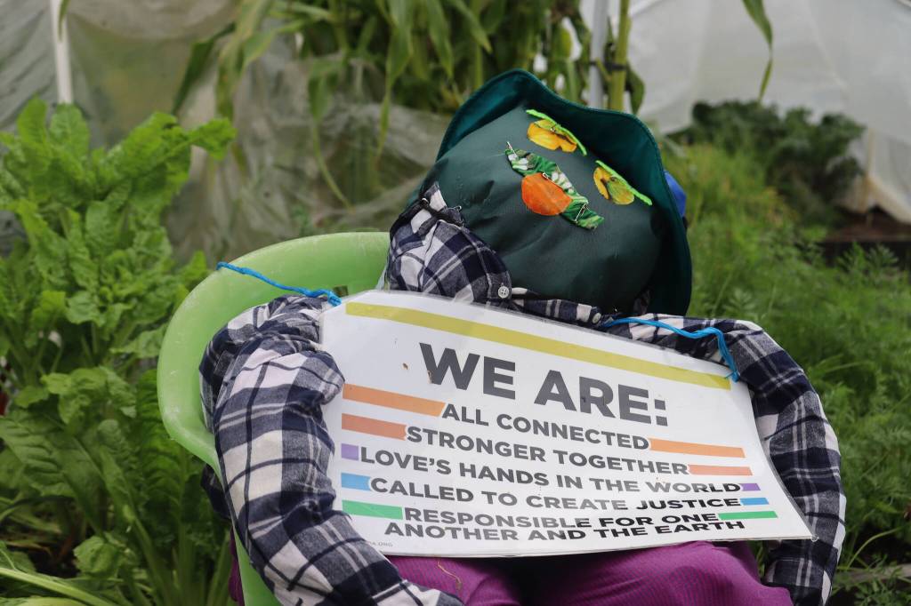 Among some of the categories judged within individual garden plots were Most Creative Scarecrows. (Jonson Kuhn / Juneau Empire)