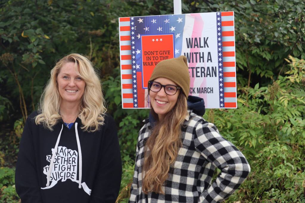 Melissa McCormick of Find Your Fire and Claire Suzanne Geldhof with Section of Public Health Nursing were just some of the many partners who came together with Juneau Suicide Prevention Coalition to help recognize International Suicide Prevention Awareness Day on Saturday, Sept. 10. (Jonson Kuhn / Juneau Empire)