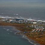 In this image provided by the U.S. Coast Guard, an aerial view taken during a search and rescue and damage assessment in Deering, Alaska, shows the damage caused by Typhoon Merbok, on Sept. 18, 2022. Authorities are making contact with some of the most remote villages in the United States to determine the need for food and water and assess damage from a massive weekend storm that flooded communities dotting Alaskas vast western coast. (Petty Officer 3rd Class Ian Gray/U.S. Coast Guard via AP)