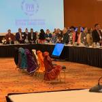 Attendees of a government-to-government consultation look on as kuspuks were displayed during the Violence Against Women Tribal Consultation held this week in Anchorage. (Courtesy Photo / Lisa Houghton)