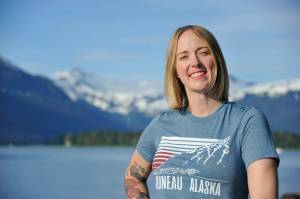 Assembly member Carole Triem smiles in front of a Juneau backdrop. Triem is seeking reelection in this years City and Borough of Juneau municipal election, which comes to an end in less than a week on Oct. 4. (Courtesty / Carole Triem)