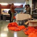 Orange shirts scatter the floor of Sayéik: Gastineau Community School Wednesday evening. Orange Shirt Day is a day dedicated to honoring survivors and families of the Indigenous boarding school system and commemorating the children who didnt return home. (Clarise Larson / Juneau Empire)