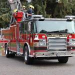 Jonson Kuhn / Juneau Empire 
CCFRs new ladder truck is parked at the Glacier Fire Station on Thursday, Oct. 6 during training operations. The truck arrived in Juneau on Sept. 13 and is expected to be in service by November once all operators have completed training and all necessary equipment has been loaded onto the vehicle.