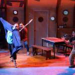 Where the Summit Meets the Stars opens with a traditional Tlingit dance and music that accompanied it. Throughout the Wednesday night performance, the audience followed the main character Rose (Xáalnook Erin Tripp) as she wakes up from a flight gone wrong on a mysterious boat with a familiar stranger who pulled her from what was almost certain death. As they ride through the darkness and fog of the open ocean waters, she unknowingly walks the line between her reality and the generation before her that runs parallel to ancient Tlingit stories. (Clarise Larson / Juneau Empire)